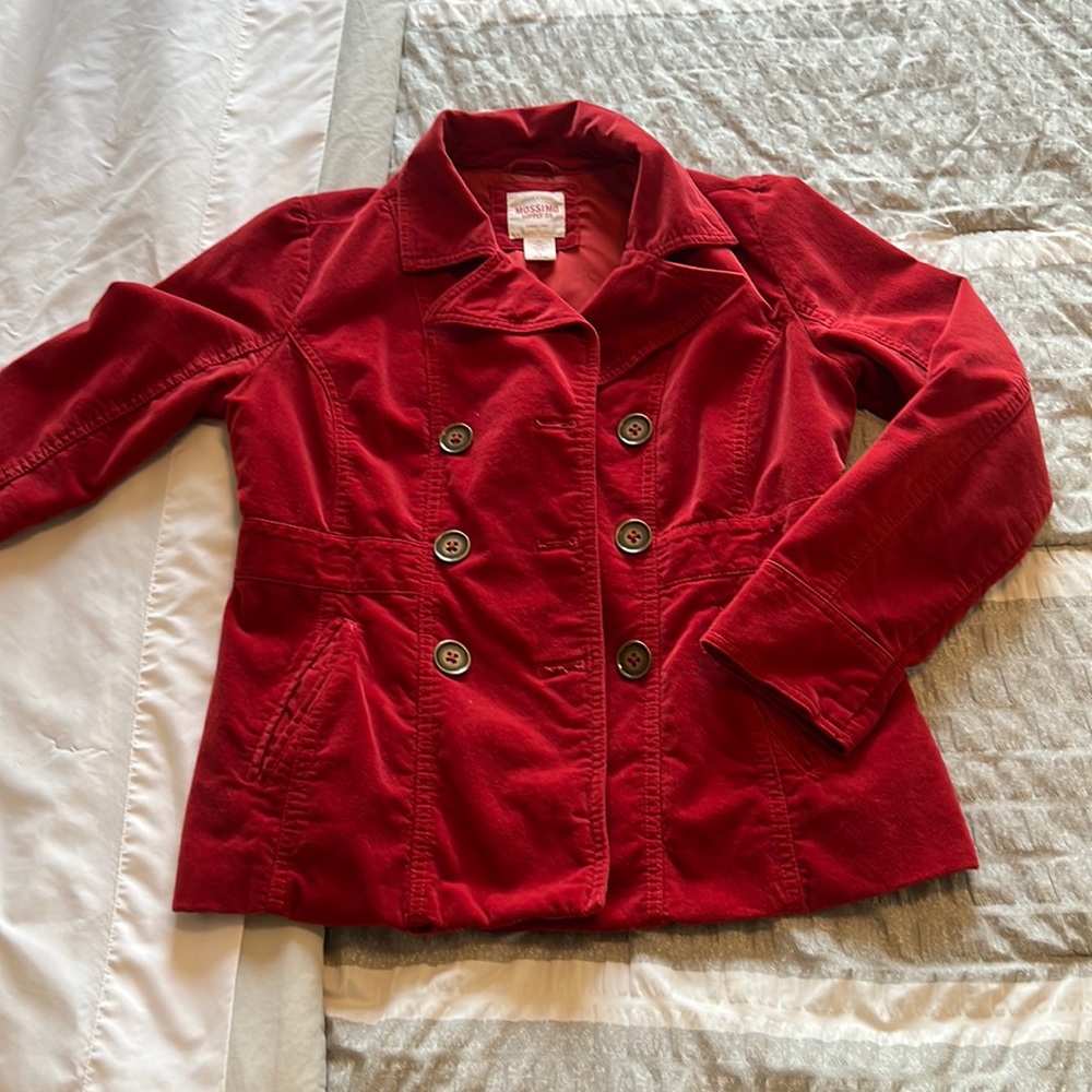 Mossimo velvet pea coat, size L